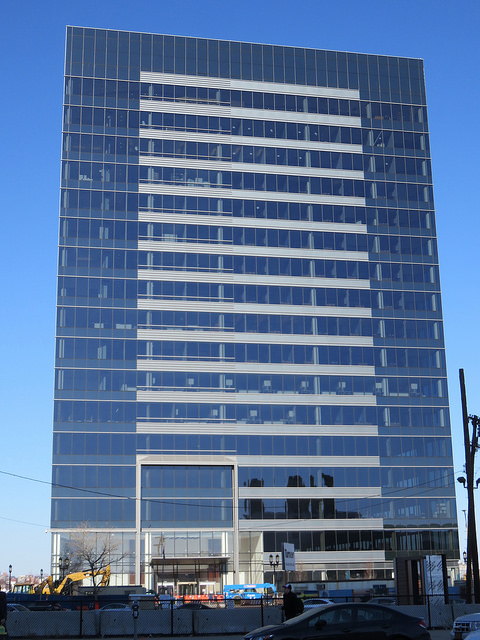 The newly built Goodwin building in the Seaport District