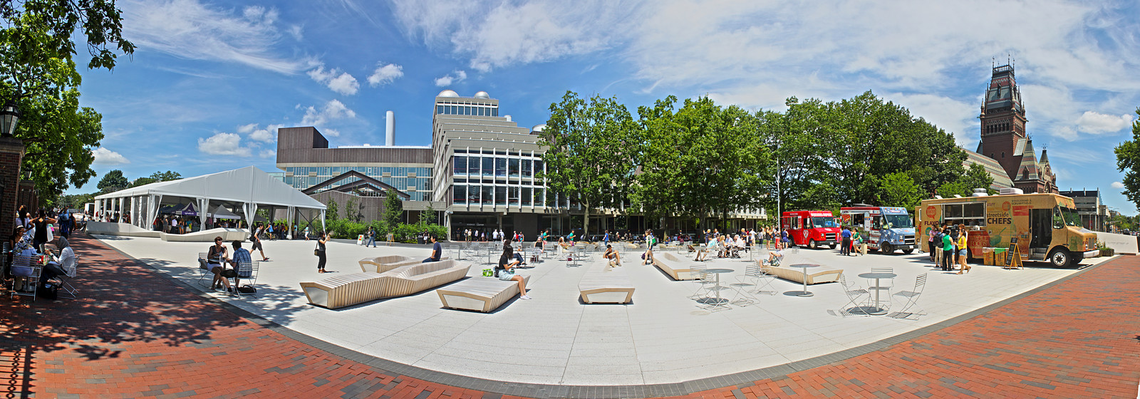 We built many of these wooden benches for Harvard University. The Plaza has grown into a real meeting area. We are proud to have our wood benches be the centerpiece of the Harvard University Plaza.