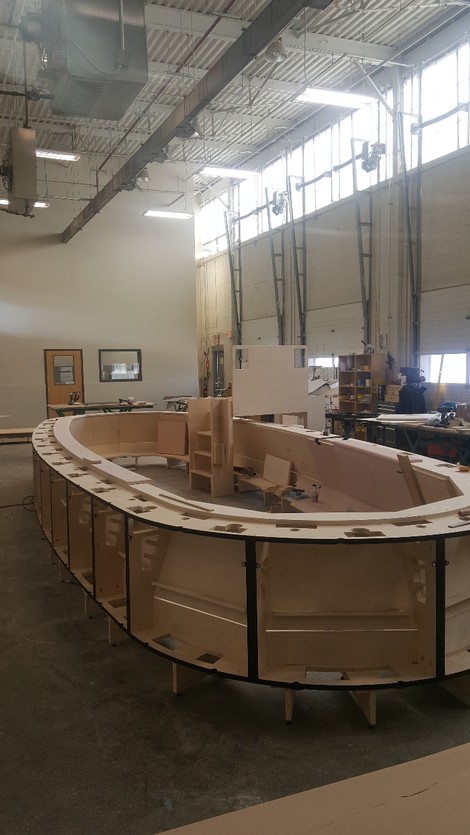 We had to build steps to get in to the center of this table!