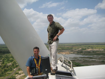 Mark Richey and Don Bowen of Meridian Associates '200 feet off the deck