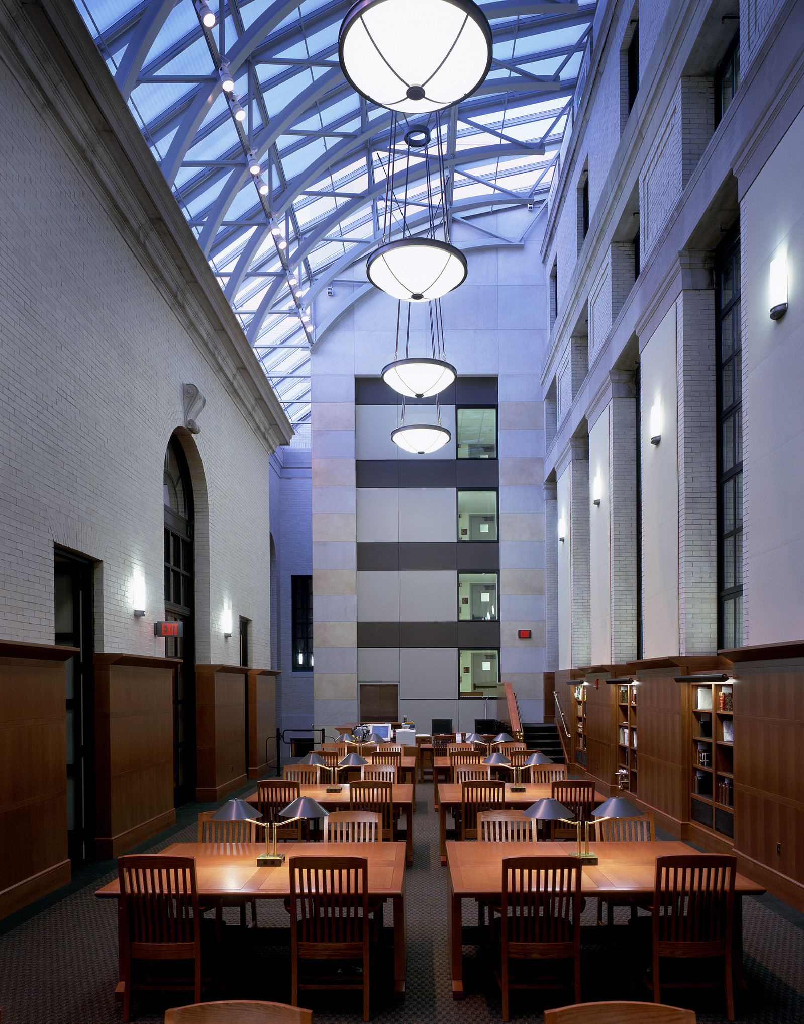 Another view of the study tables at Widener Library, Harvard University