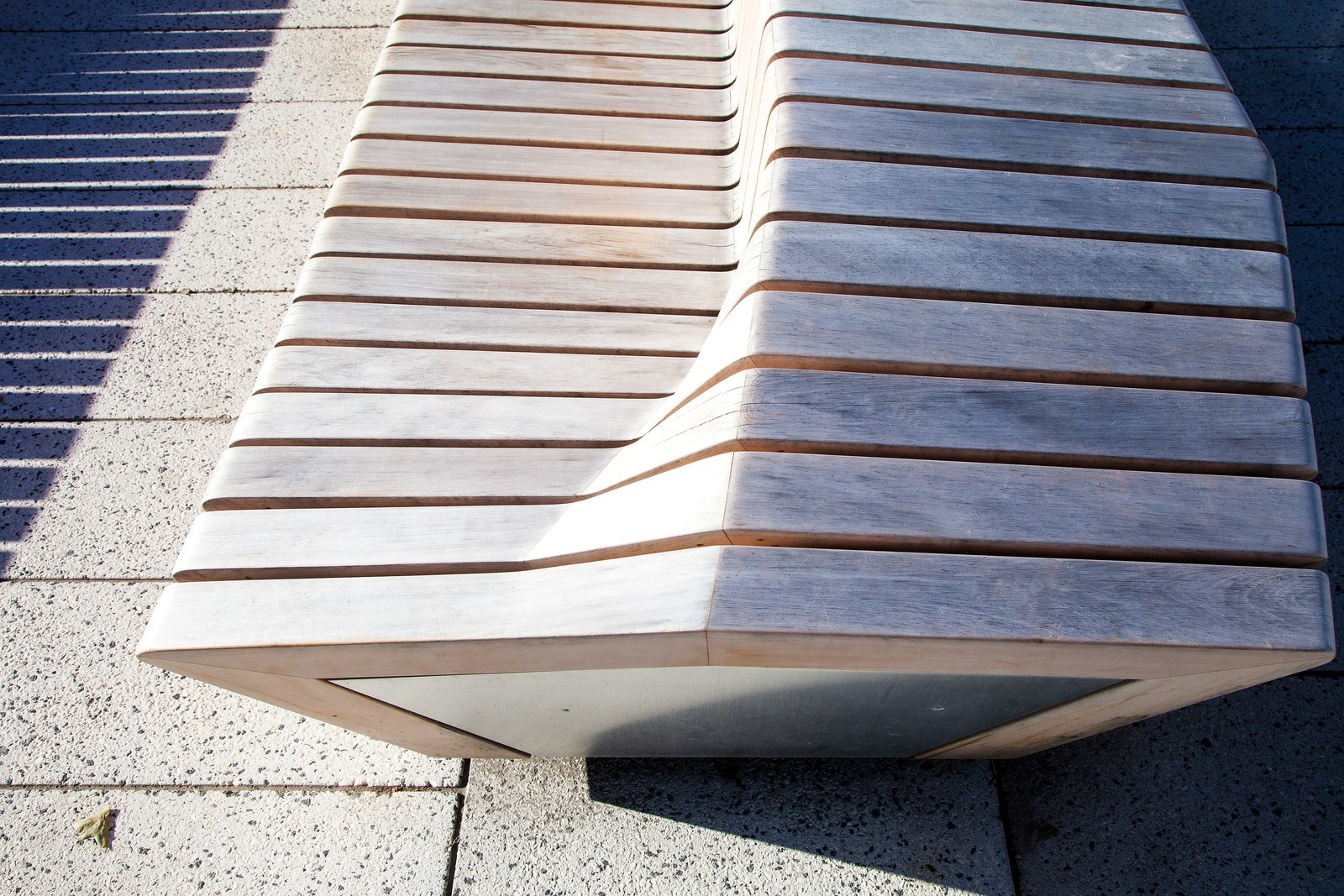 A close-up detail of the iconic Harvard Benches