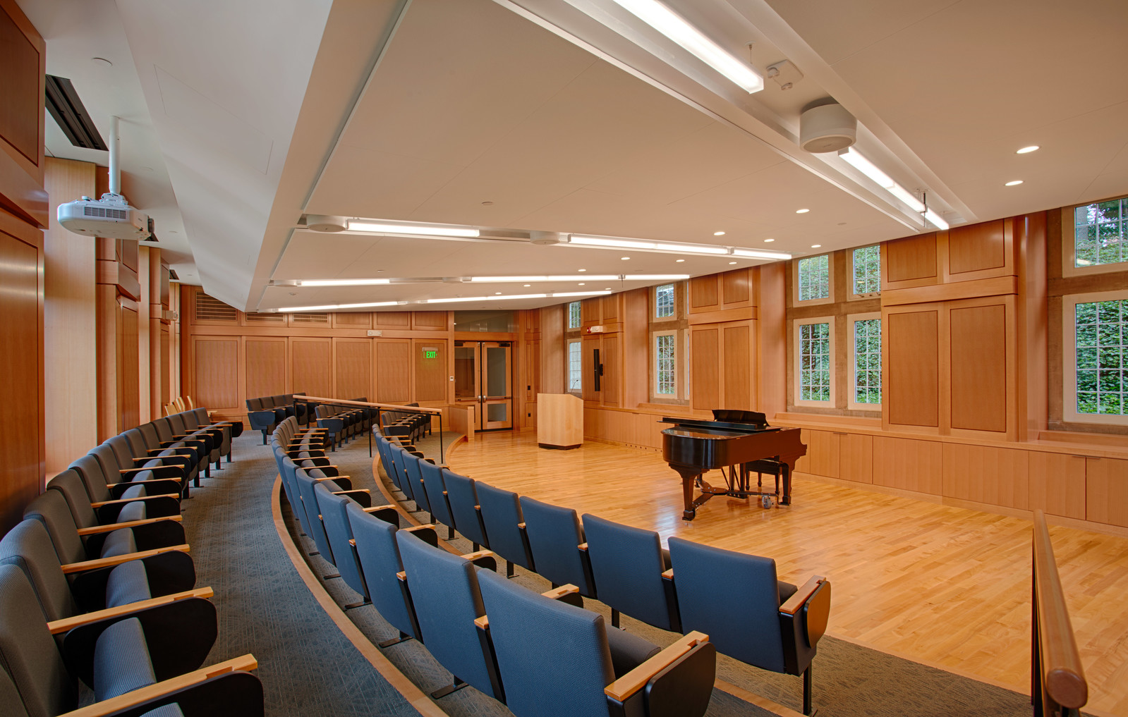 We provided the acoustical wall paneling, wall panels and trim for this very effective performance space. 