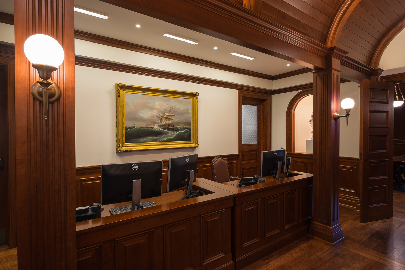 Elegant reception area for a Newport, RI office